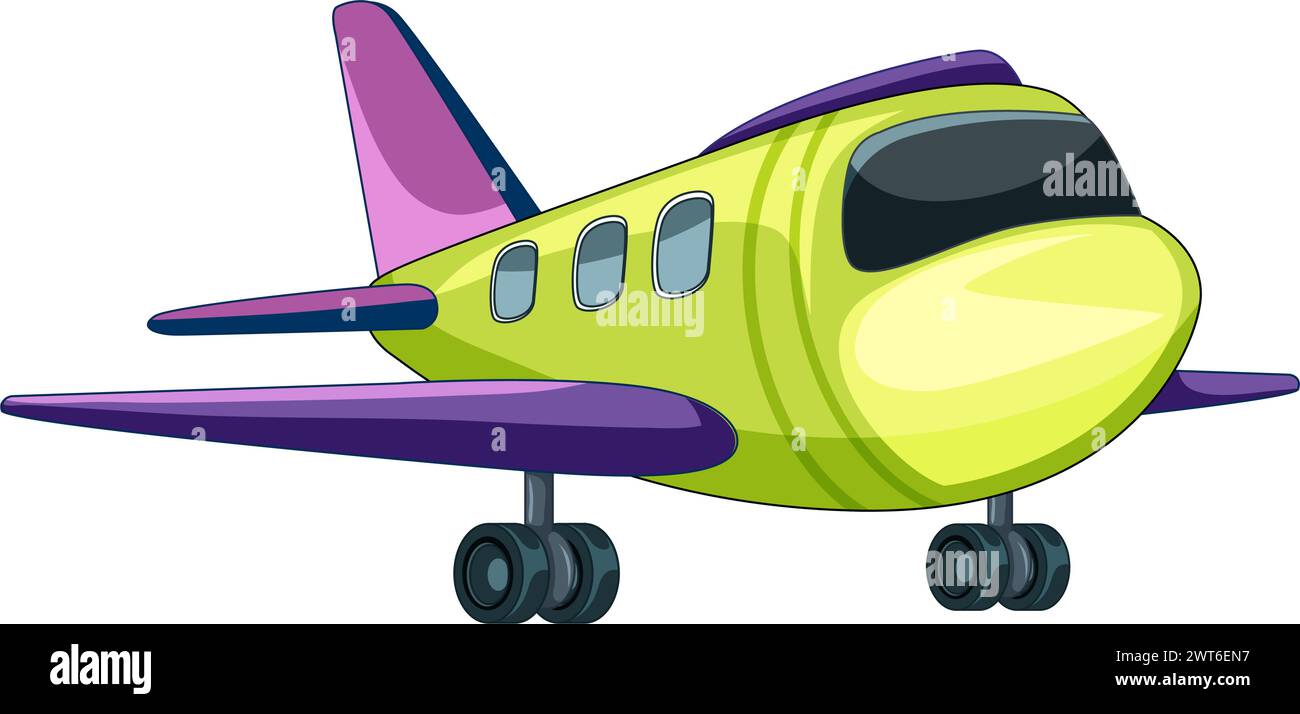 Vector illustration of a small cartoon airplane Stock Vector
