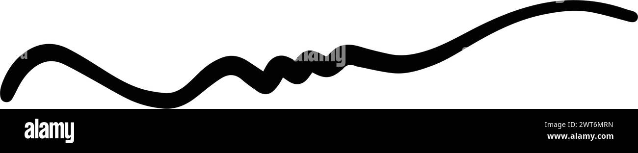 Hand drawn curly swish icon vector illustration, paint brush design ...
