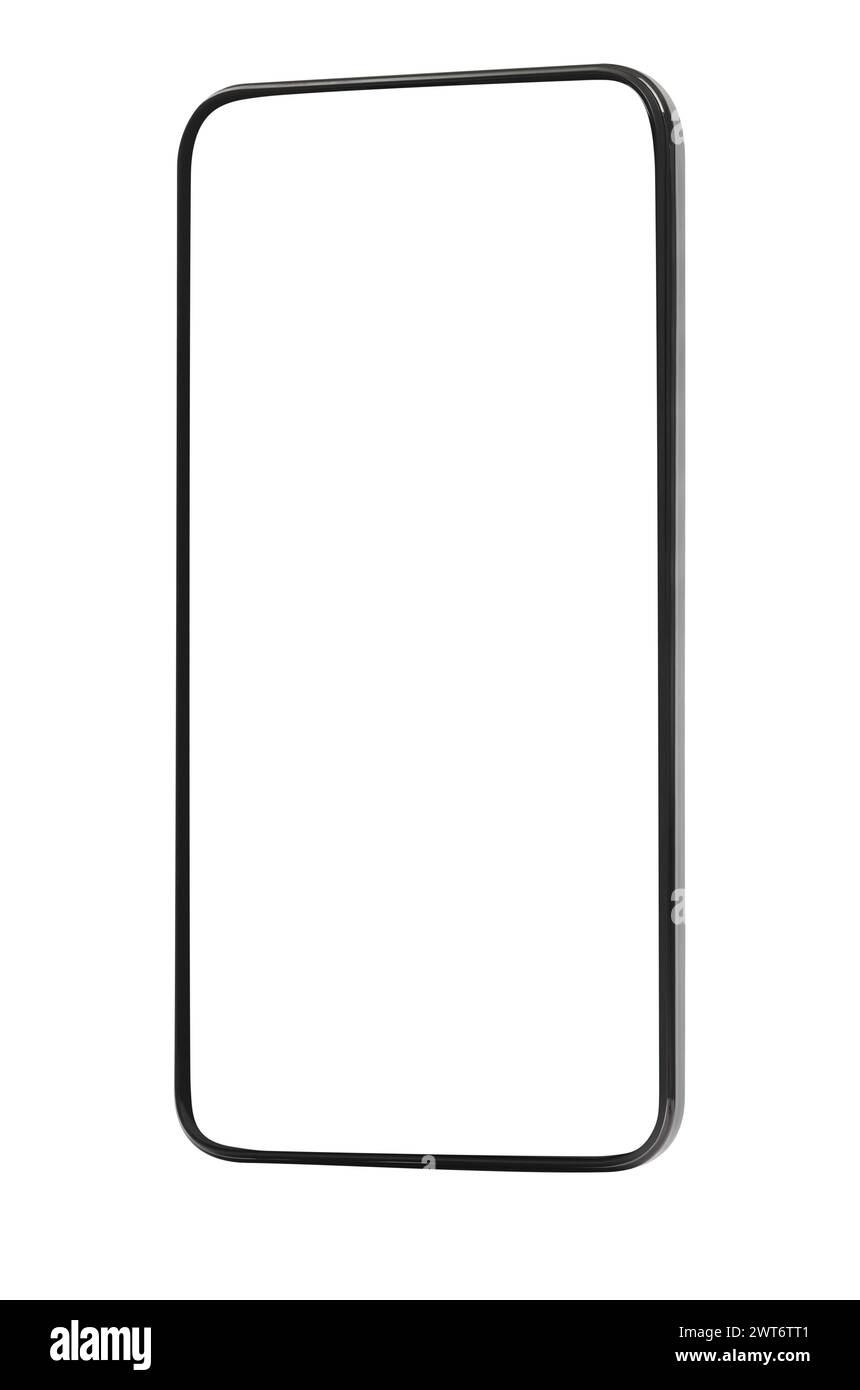 One modern smartphone with blank screen isolated on white Stock Photo ...