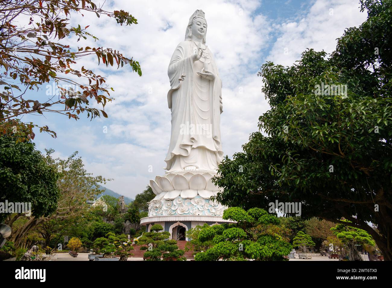 The statue of buddha in Linh Ung Pagoda, Da Nang, Vietnam Stock Photo