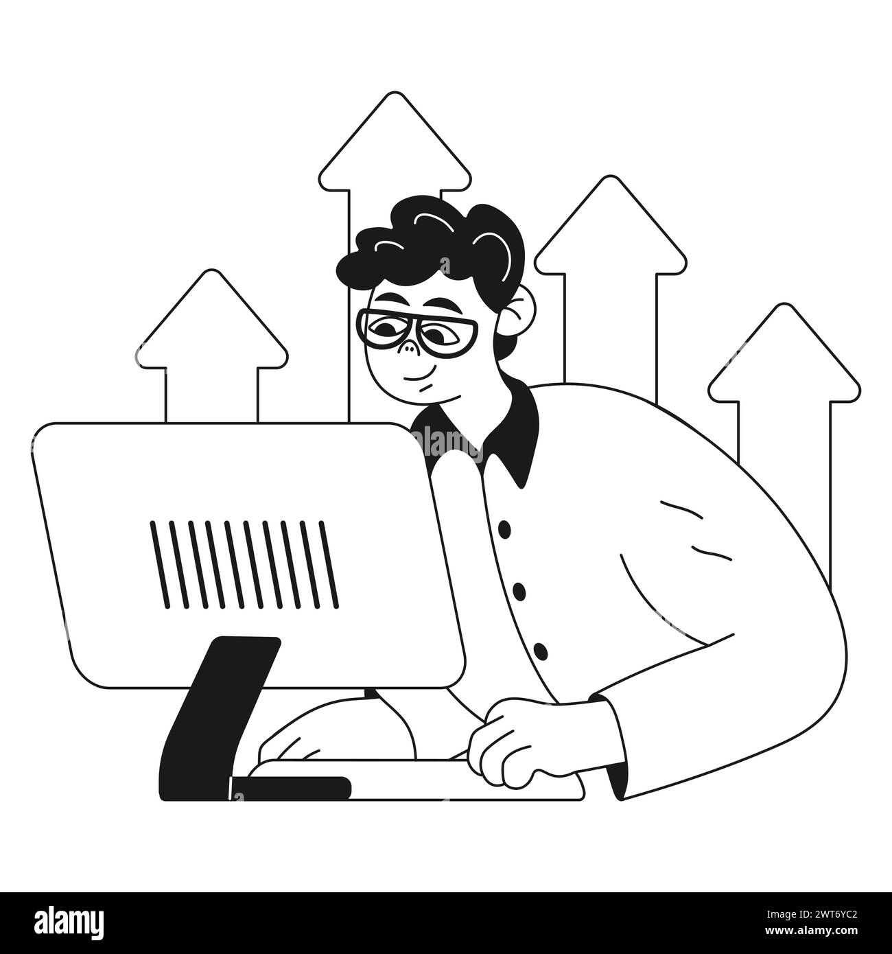 digital-business-illustration-man-at-computer-business-stock-vector