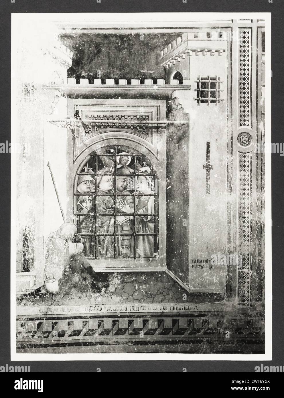 Lazio Rieti Roccantica S. Caterina. Hutzel, Max 1960-1990 Exterior views of the church facade. All interior views of the late gothic frescoes by Pietro Coleberti da Priverno (1430). German-born photographer and scholar Max Hutzel (1911-1988) photographed in Italy from the early 1960s until his death. The result of this project, referred to by Hutzel as Foto Arte Minore, is thorough documentation of art historical development in Italy up to the 18th century, including objects of the Etruscans and the Romans, as well as early Medieval, Romanesque, Gothic, Renaissance and Baroque monuments. Image Stock Photo