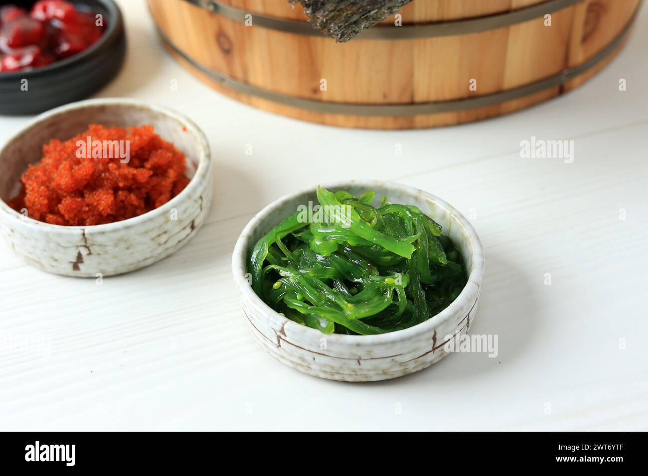 Fresh Delicious Chukka Wakame Hiyashi Salad Stock Photo
