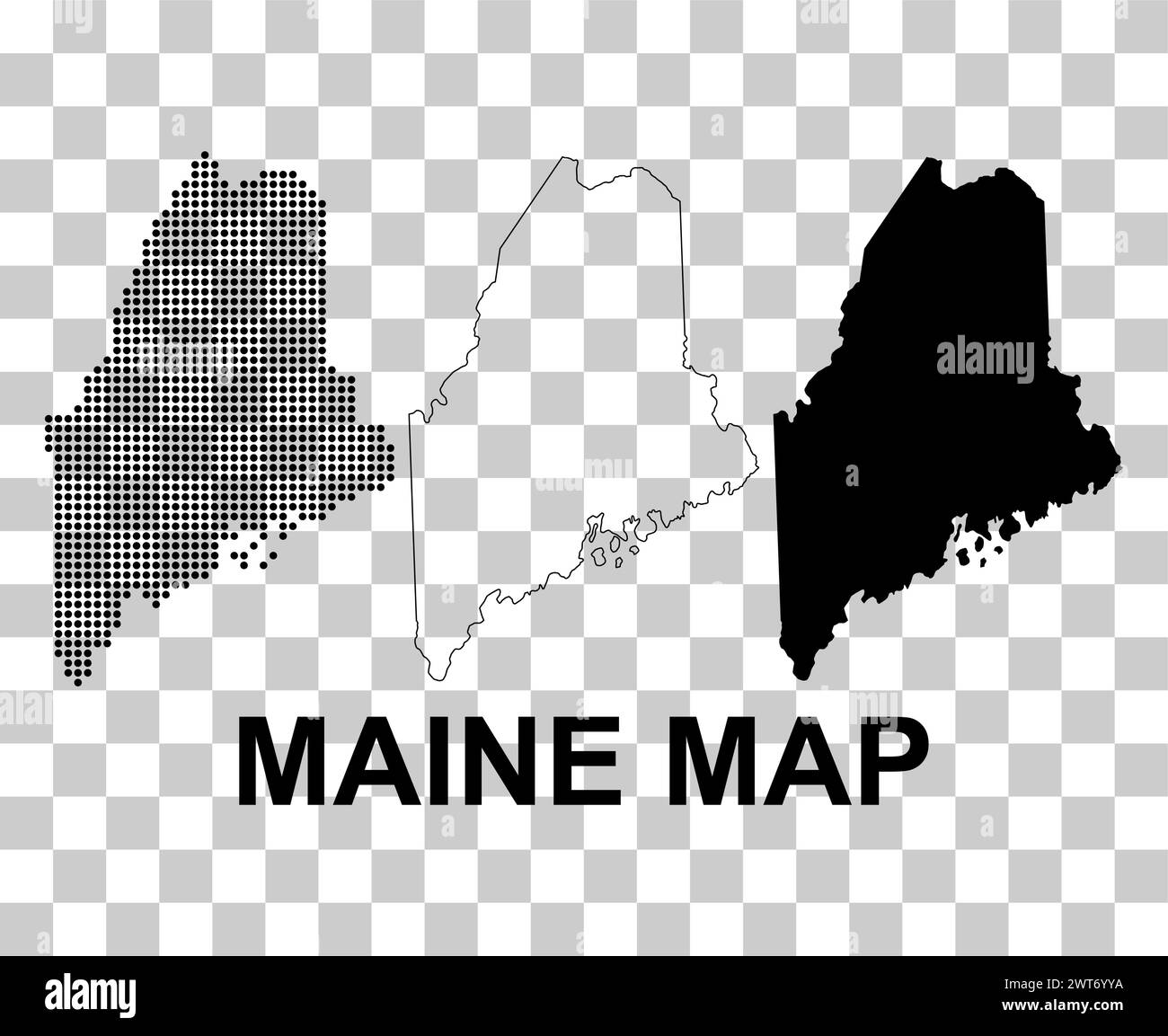Set Of Maine Map United States Of America Flat Concept Icon Vector Set Of Maine Map United States Of America Flat Concept Icon Vector Illustration 2WT6YYA 