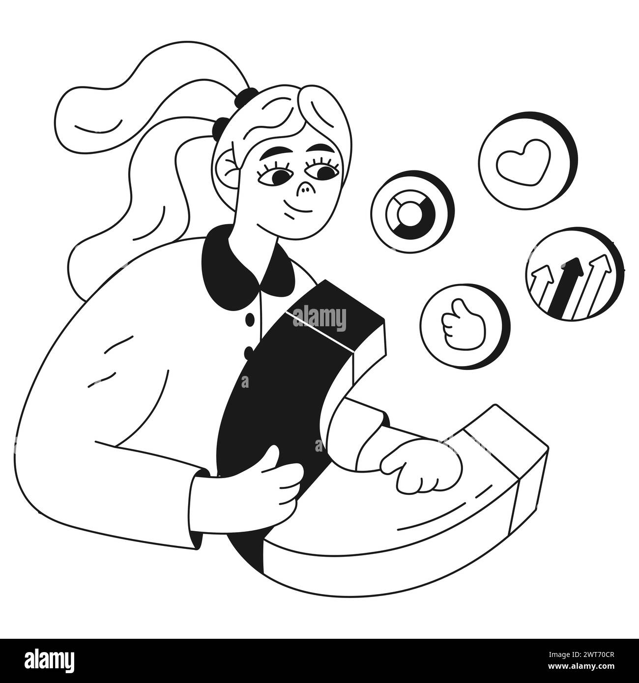 Digital business illustration of inbound marketing Stock Vector Image