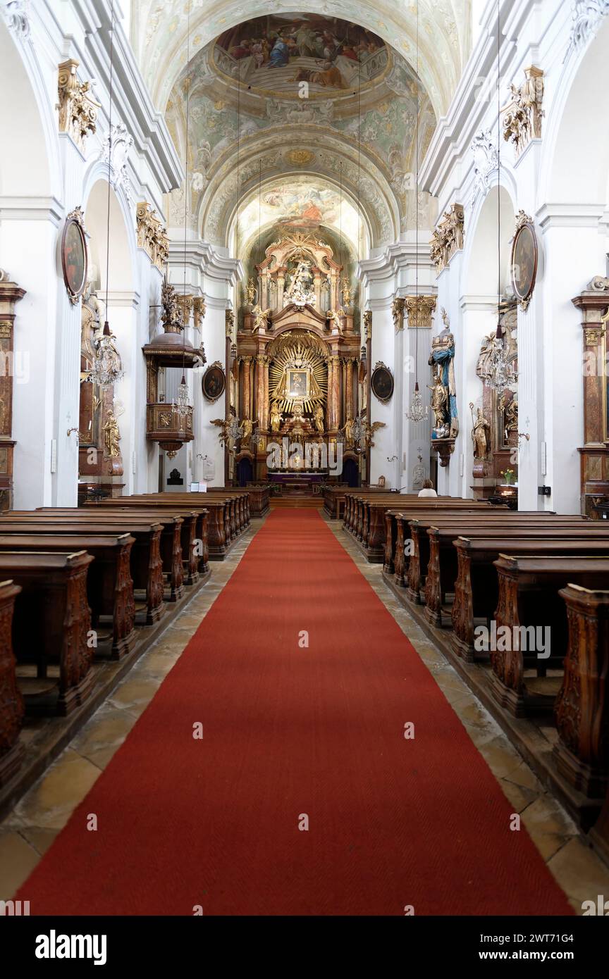 Vienna, Austria. Interior view of the Mariahilfer Church. Interior view on altar. Miraculous image “Mariahülf” in the altar Stock Photo