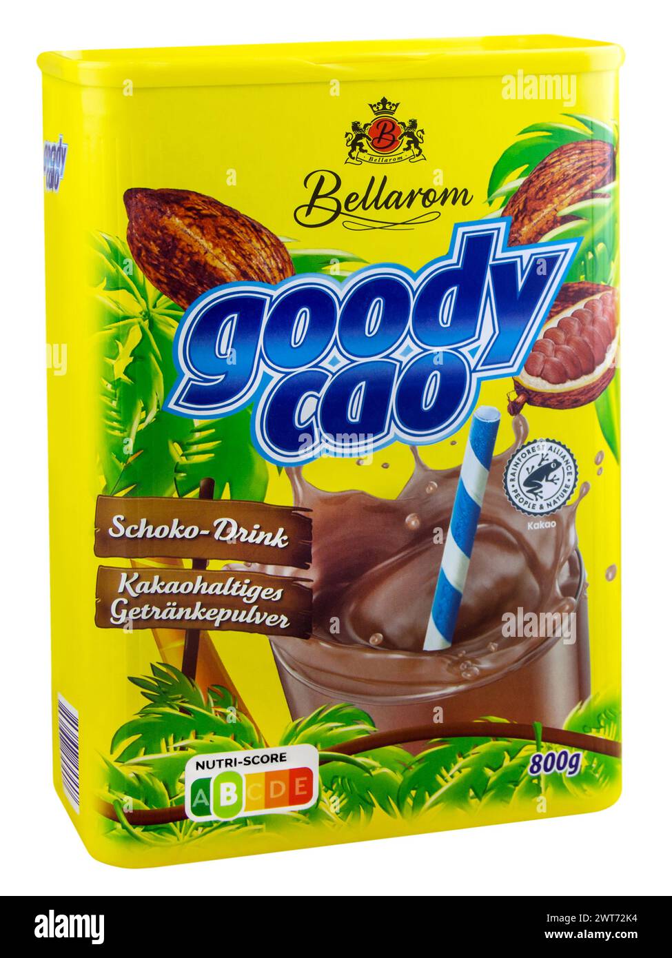 German Bellarom Goody Cao Schoko-Drink Kakao and white background Stock ...