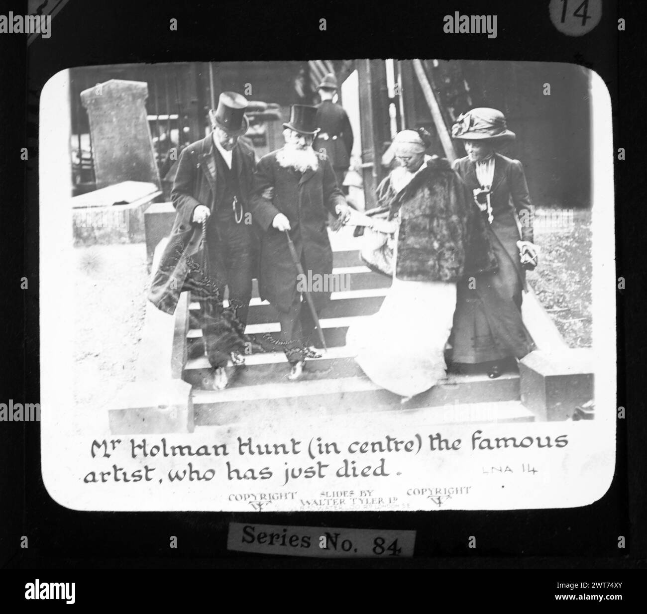 Mr Holman Hunt ( in centre) the famous artist, who has just died Walter