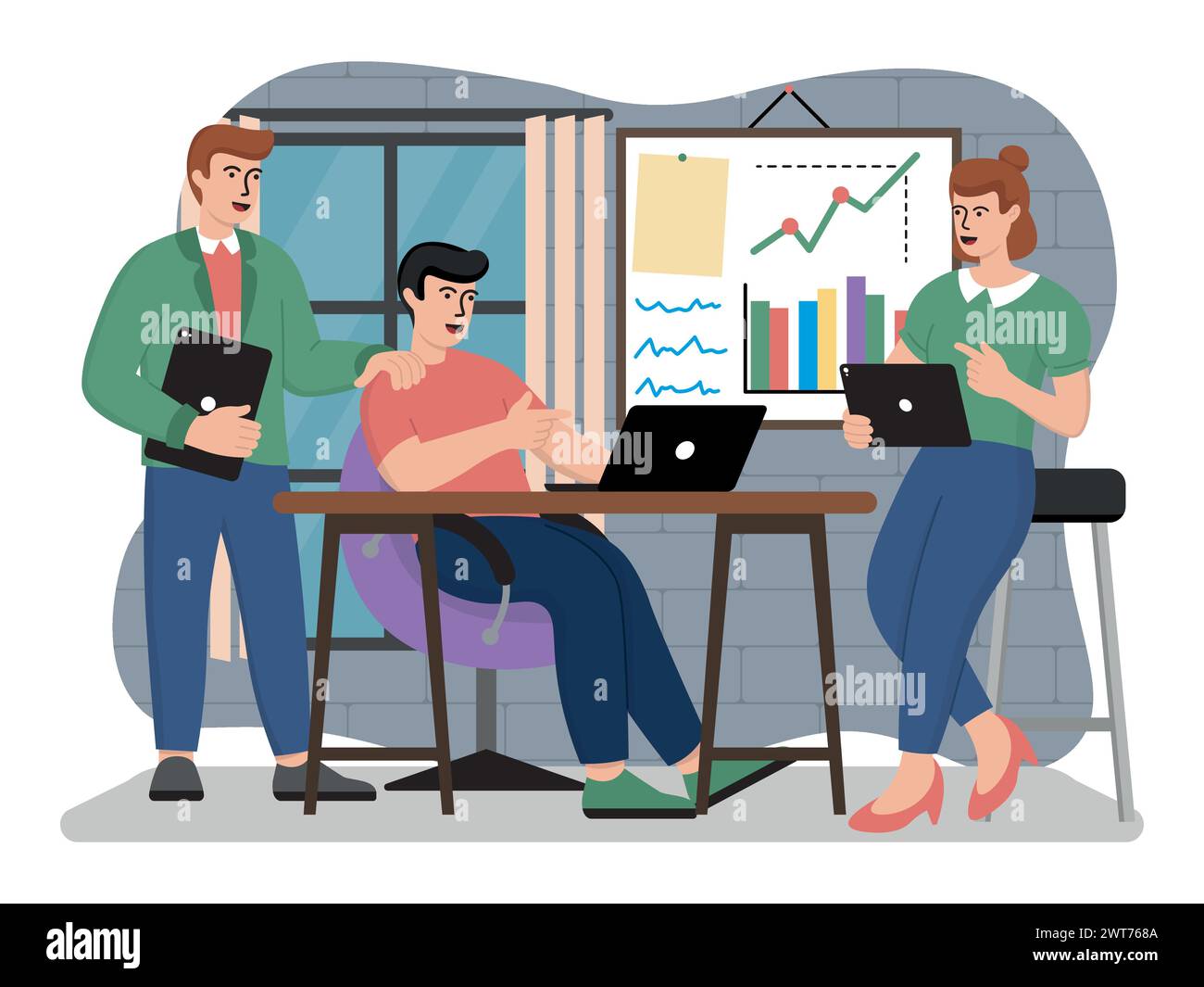 vector image of company managers develop new business ideas Stock ...