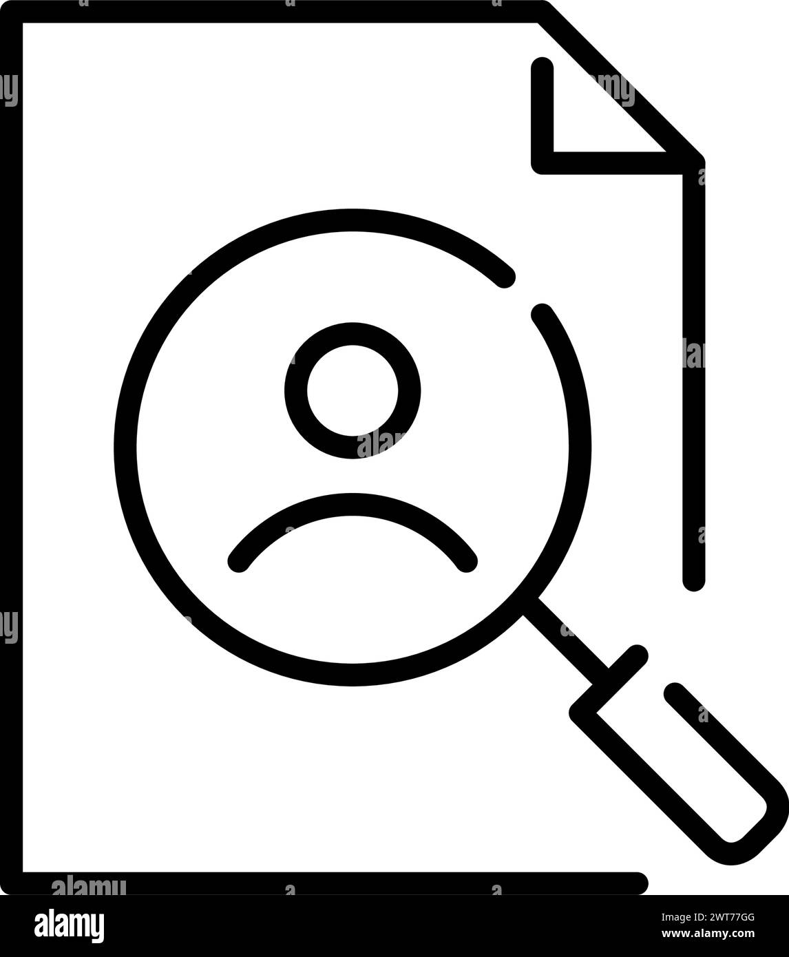 Magnifying glass on resume. Recruitment process, evaluating candidates