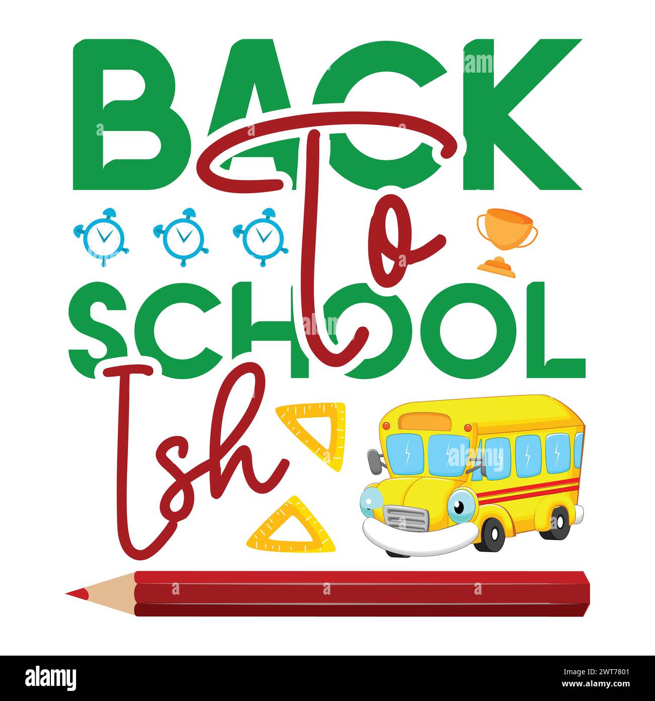 Back To School Shirt Print Template, Typography Design For Shirt, Mugs, Iron, Glass, Stickers, Hoodies, Pillows, Phone Cases, etc Stock Vector