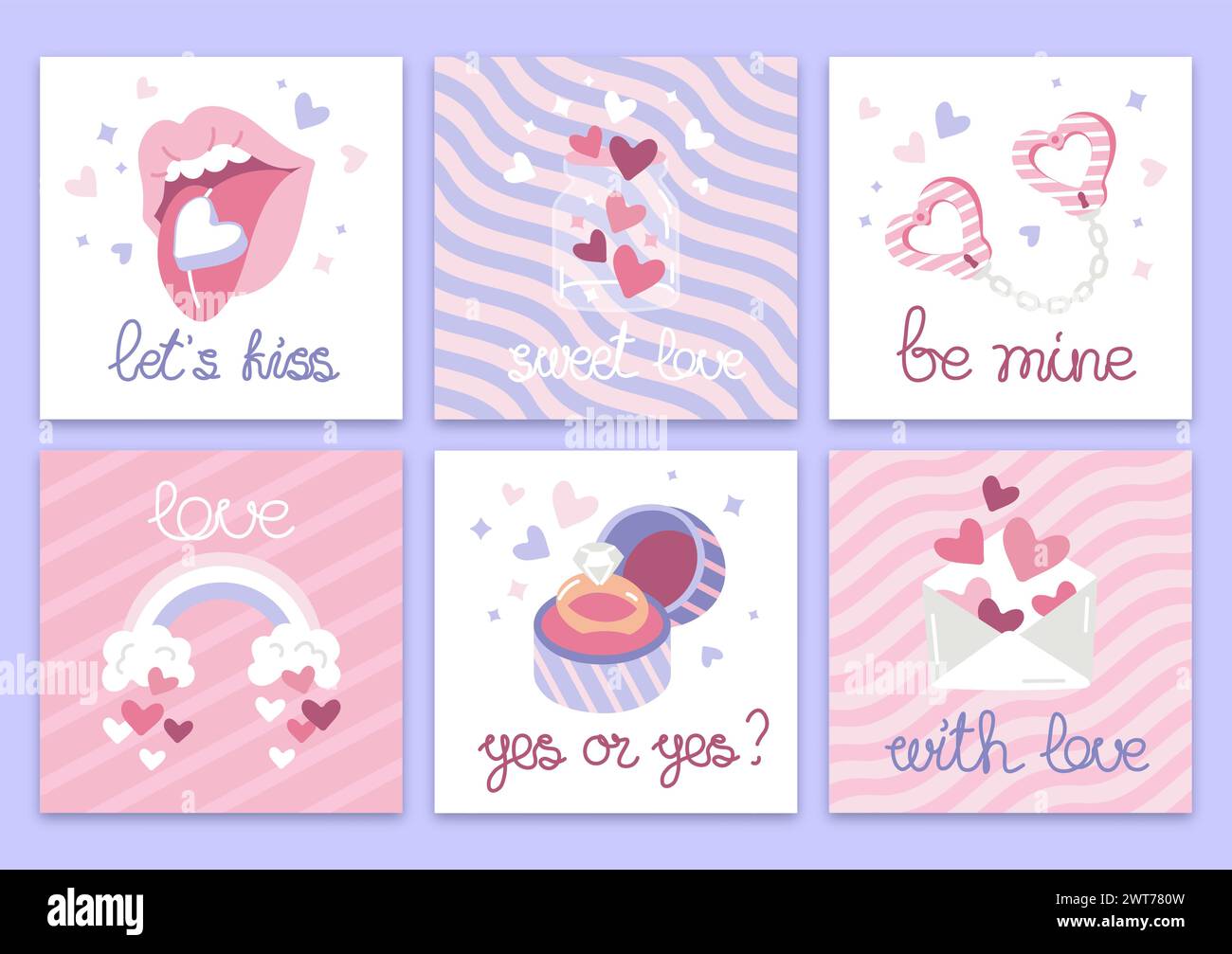Valentines day cards cute Stock Vector Images - Alamy