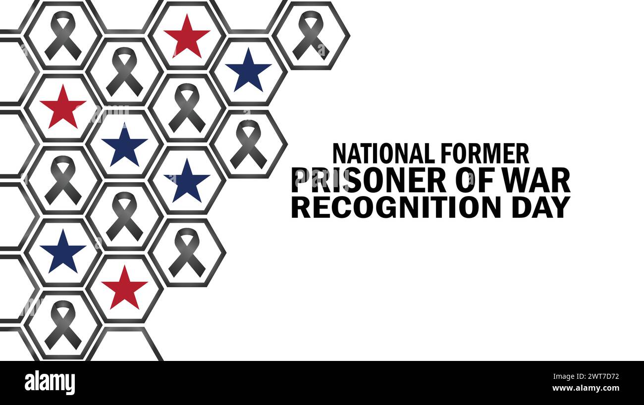 National Former Prisoner Of War Recognition Day wallpaper with shapes and typography. National Former Prisoner Of War Recognition Day, background Stock Vector