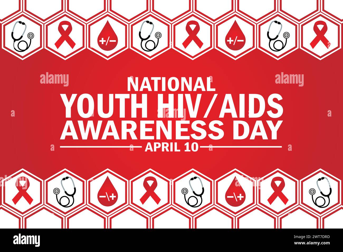 National Youth Hiv  Aids Awareness Day wallpaper with shapes and typography. National Youth Hiv  Aids Awareness Day, background Stock Vector
