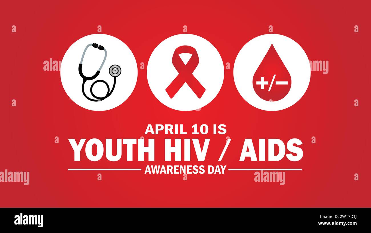 Youth Hiv  Aids Awareness Day. Holiday concept. Template for background, banner, card, poster with text inscription Stock Vector