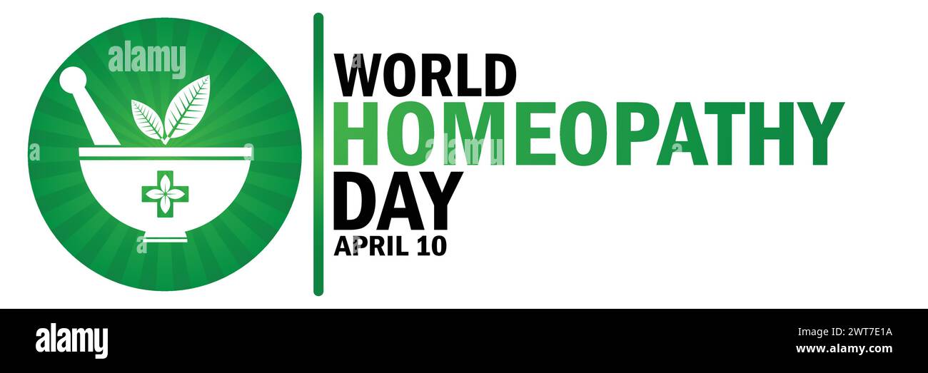 World Homeopathy Day. Suitable for greeting card, poster and banner. Stock Vector