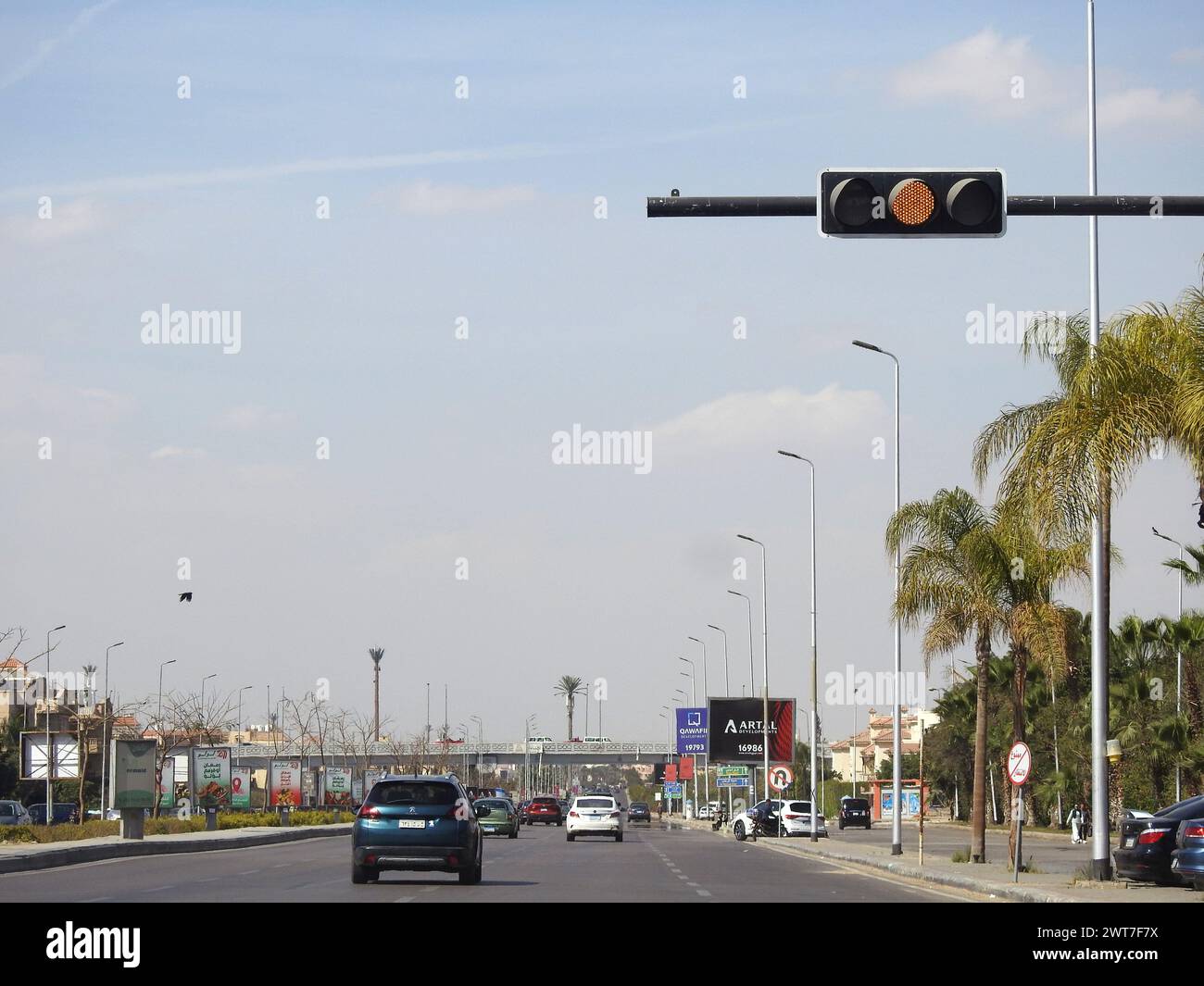 Cairo, Egypt, March 15 2024: Traffic lights signals in Egyptian streets ...