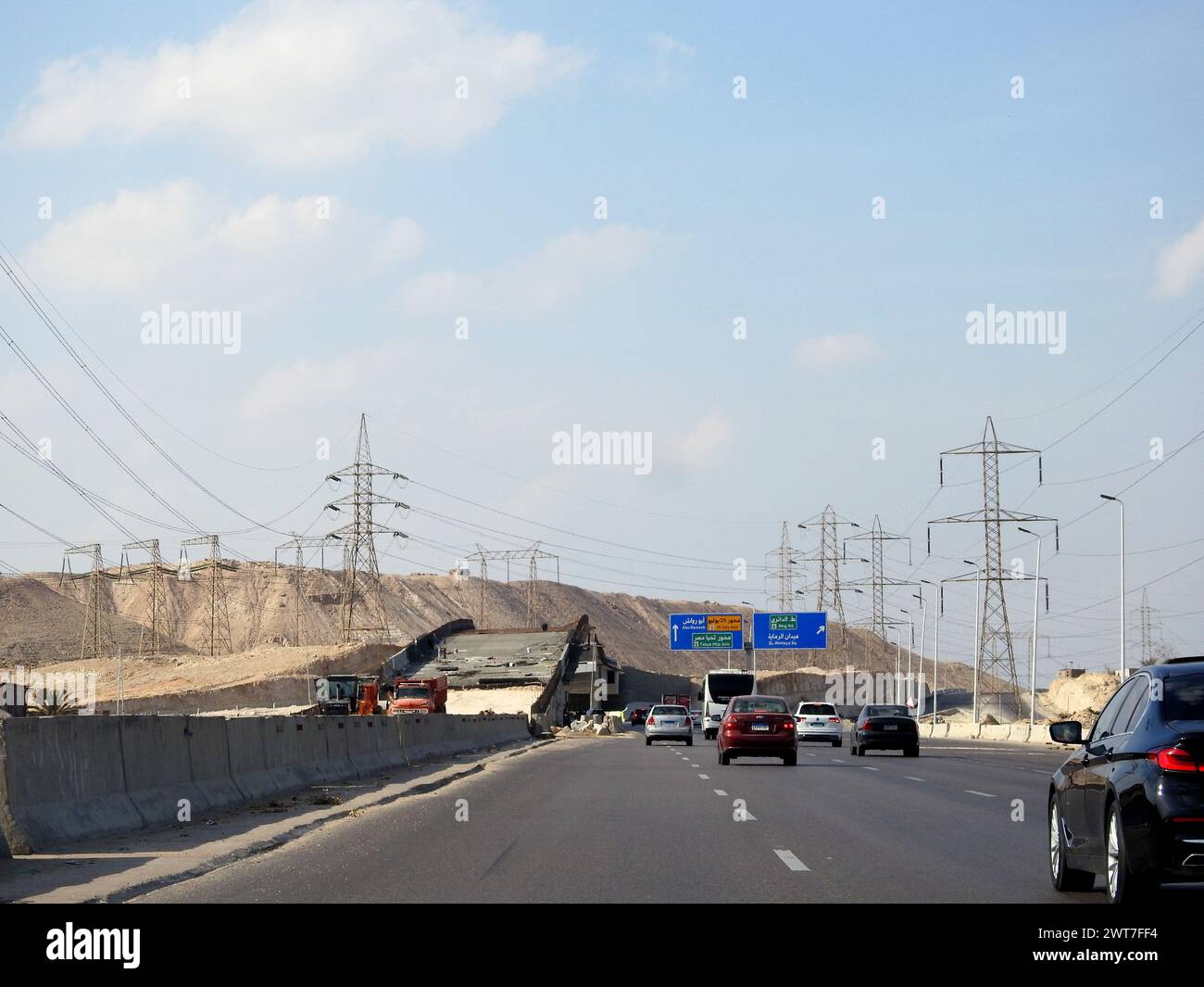 Giza, Egypt, March 15 2024: A new bridge under construction, incomplete ...