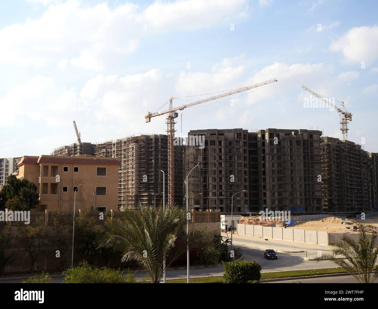 Giza, Egypt, March 15 2024 A construction site of new high rise in