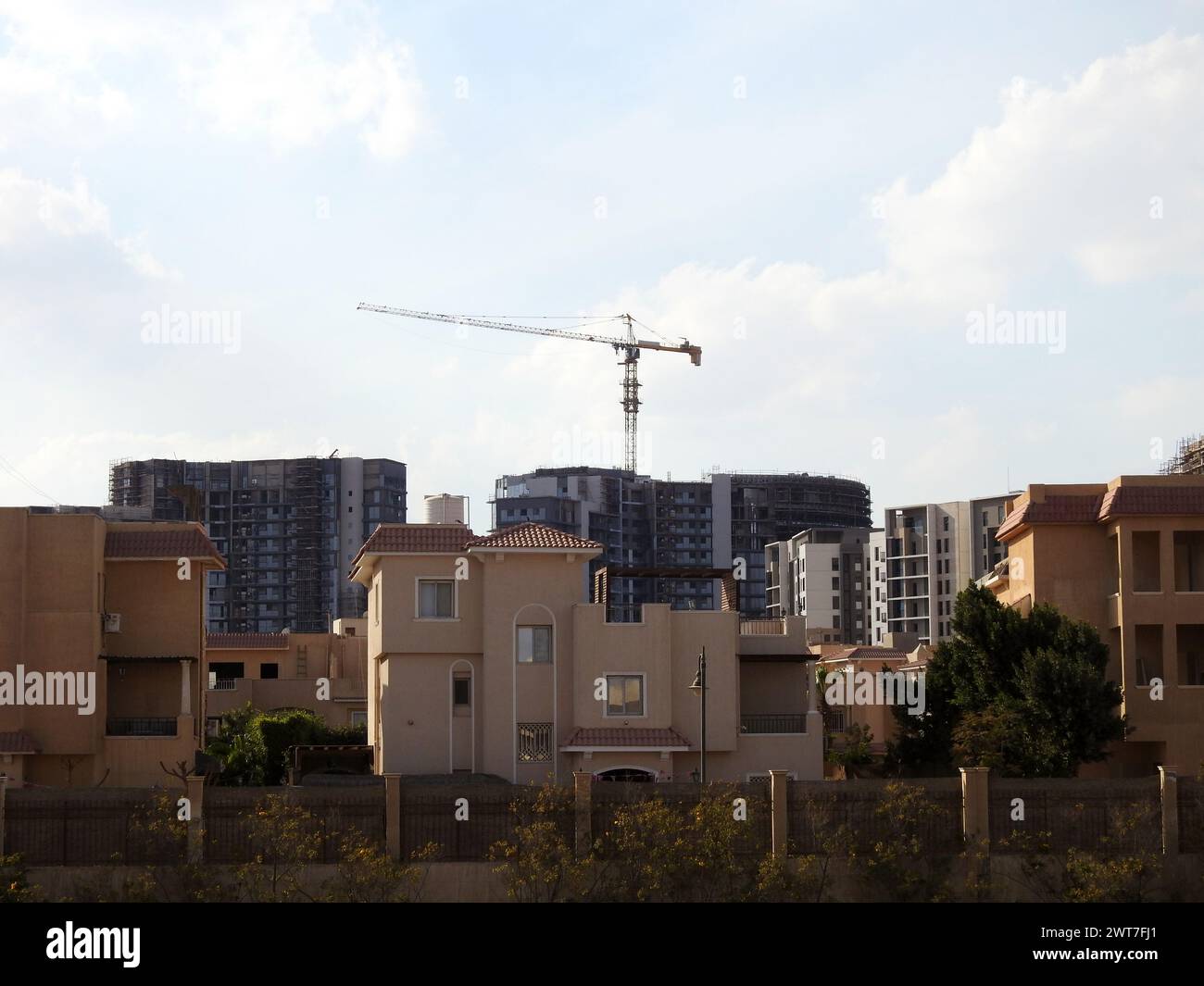 Giza, Egypt, March 15 2024 A construction site of new high rise in