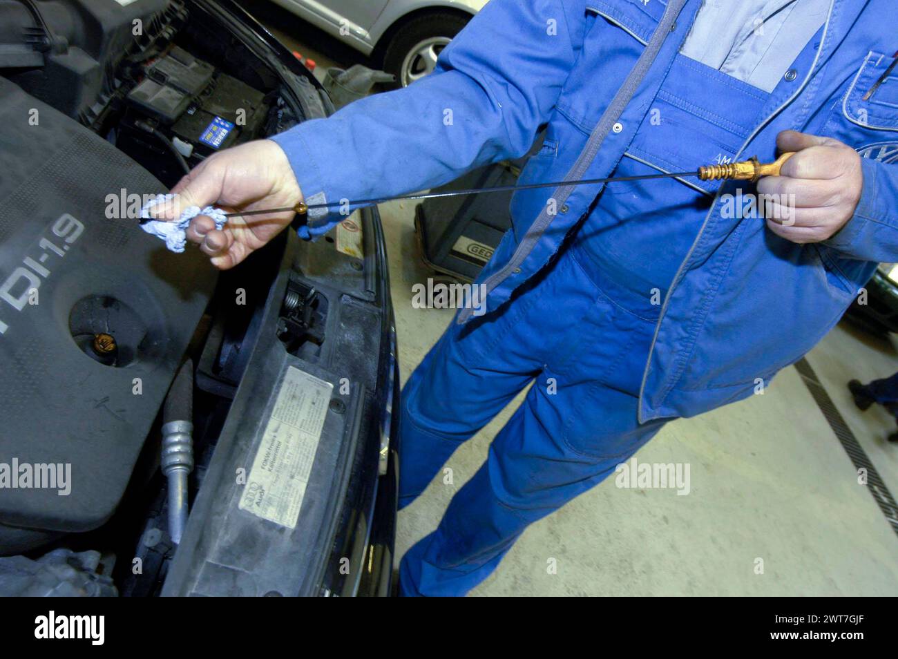 car repair after a breakdown, fixing broken parts of an automobile car ...