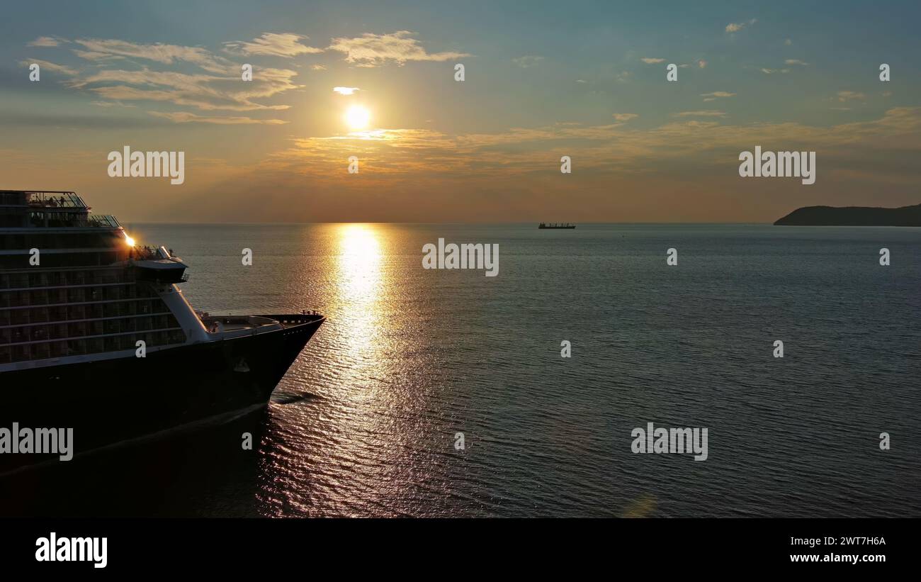 Cruise ship during sunset Stock Photo - Alamy