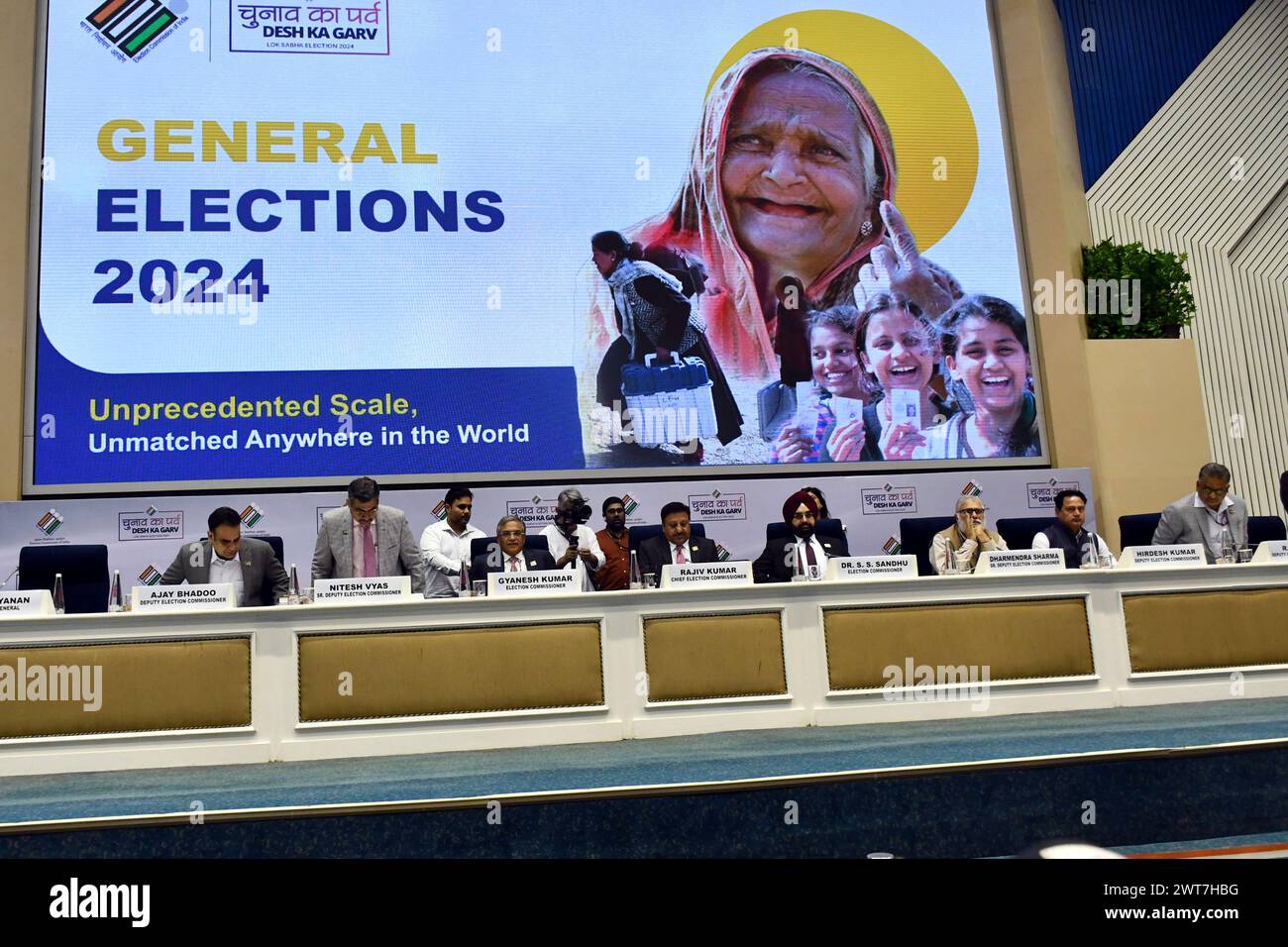 New Delhi, Delhi, INDIA. 16th Mar, 2024. Shedule of National Lok Sabha ...