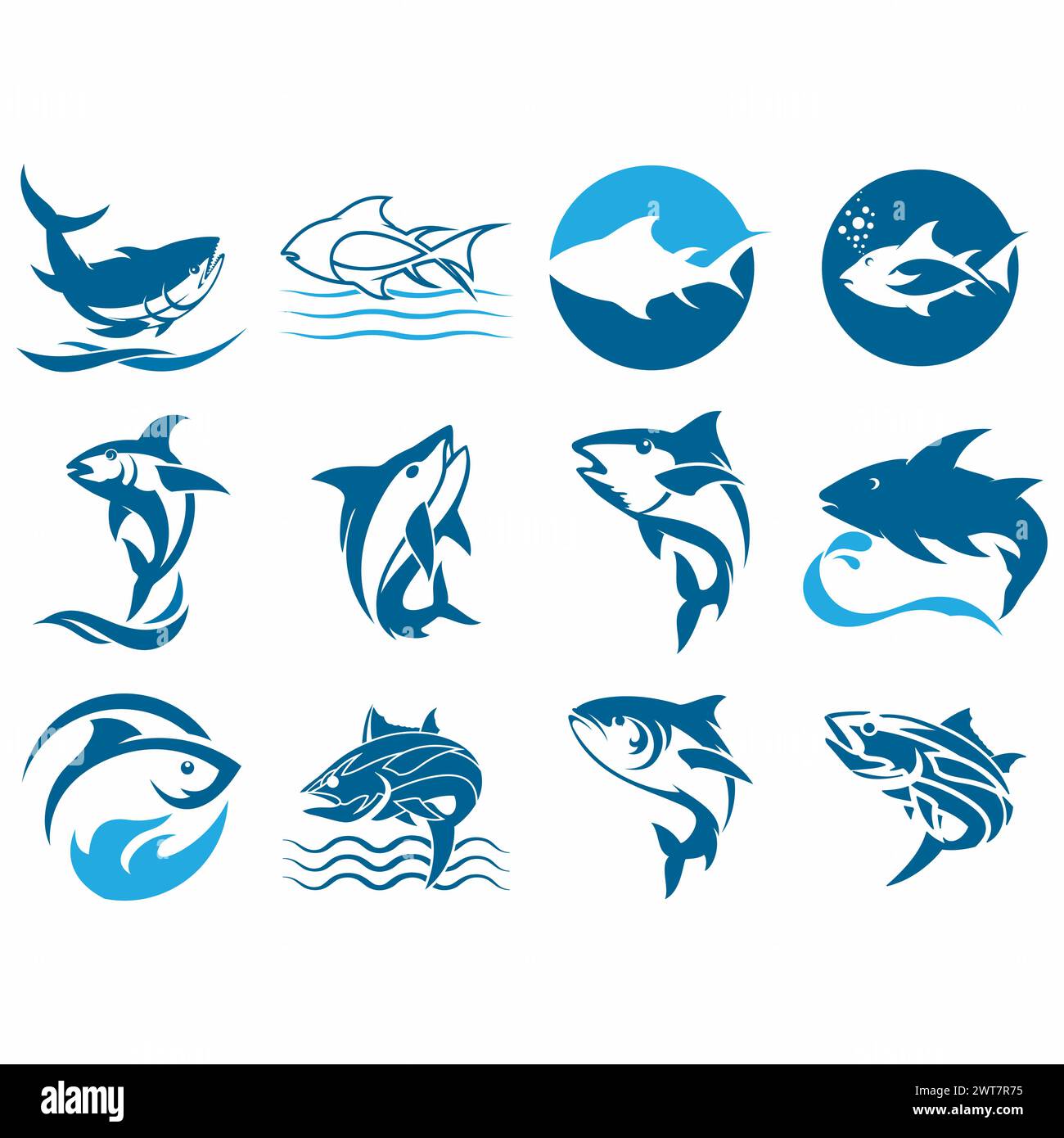 Fish logo vector icon hi-res stock photography and images - Alamy