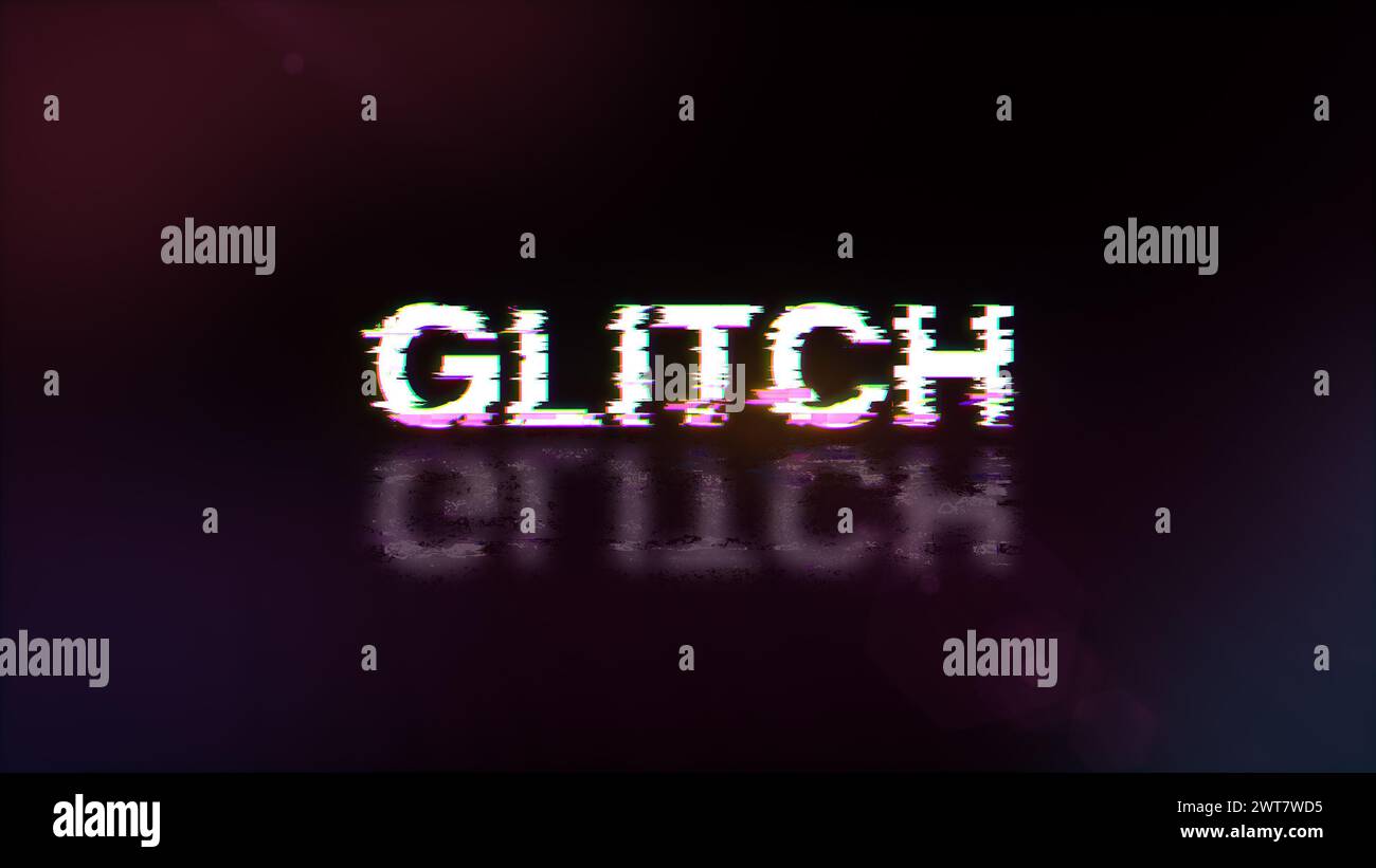 Shell Rendering Glitch 3D rendering glitch text with screen effects of technological failures ...
