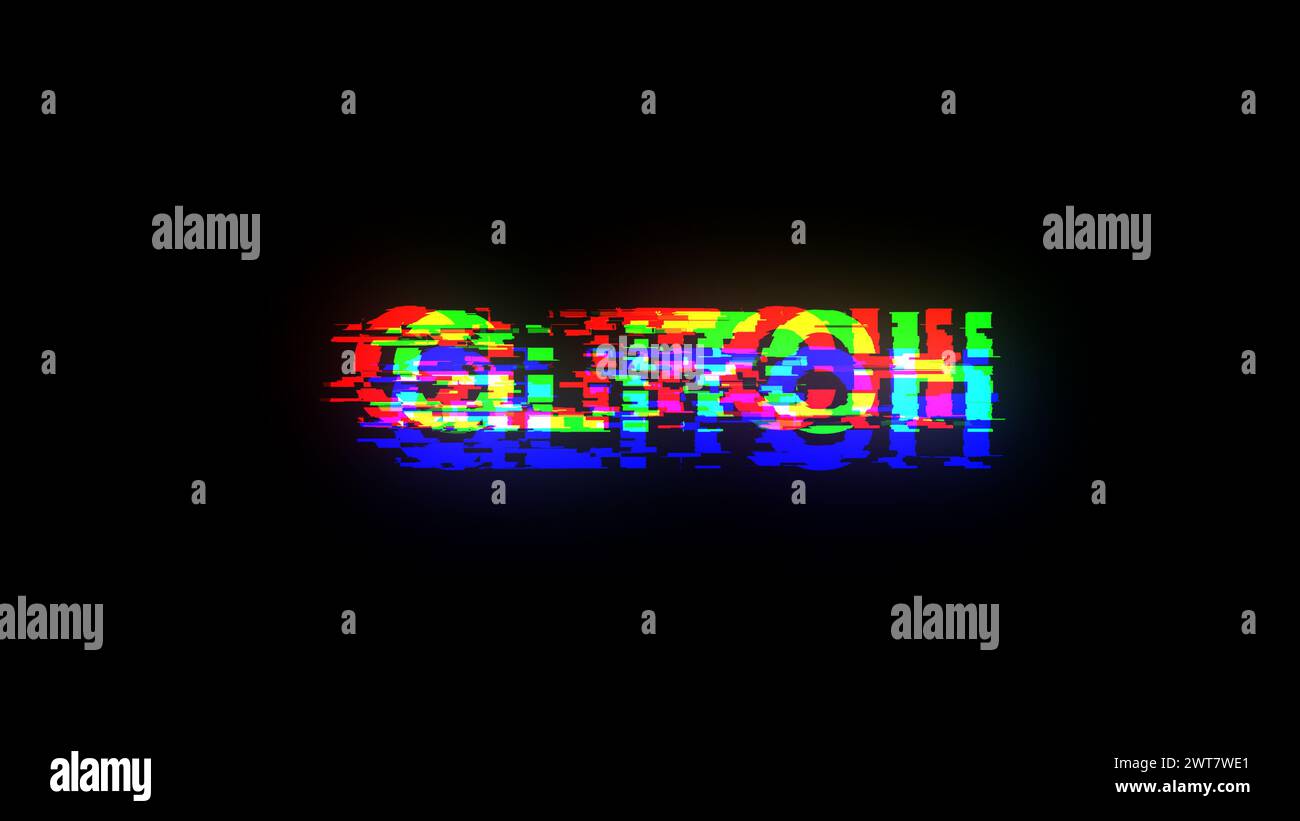 Shell Rendering Glitch 3D rendering glitch text with screen effects of technological failures ...