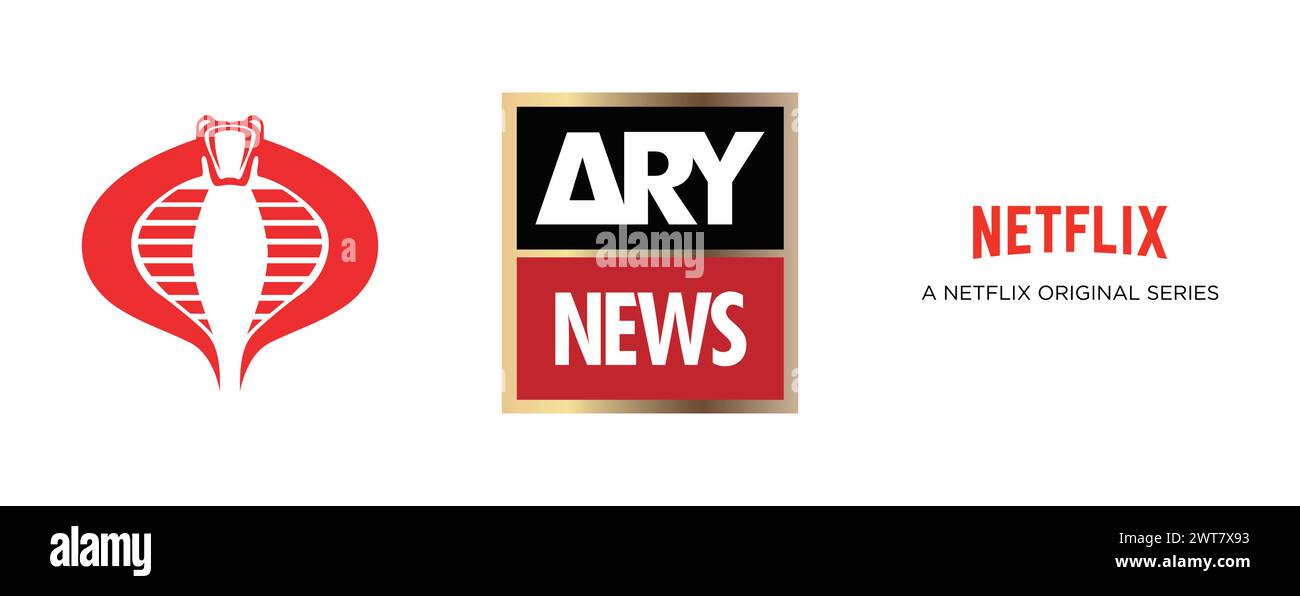 ARY News,G.I. Joe,A Netflix Original Series. Editorial vector logo collection. Stock Vector