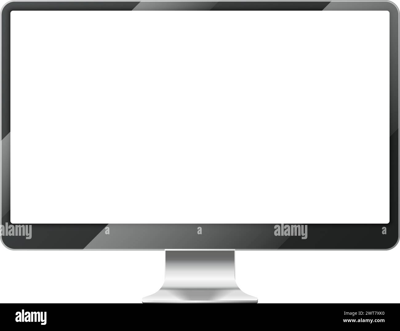 Computer monitor mockup. Pc screen blank frame Stock Vector