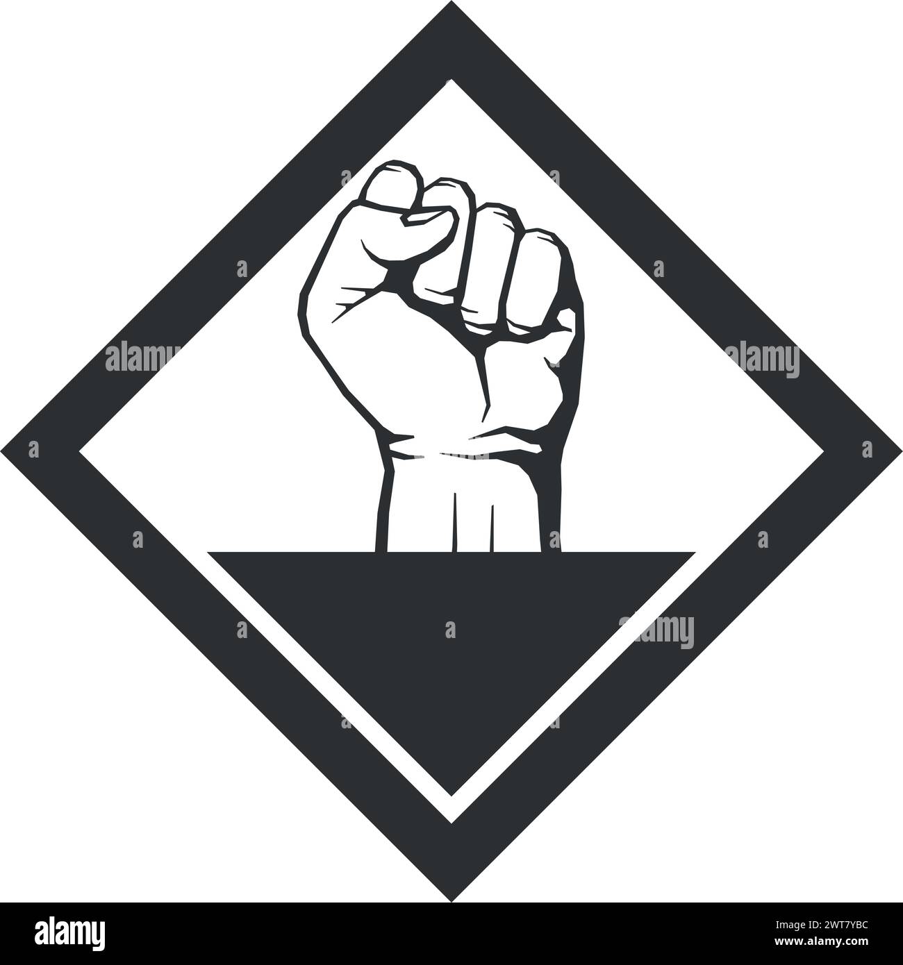 Fight club logo. Fist punch black emblem Stock Vector