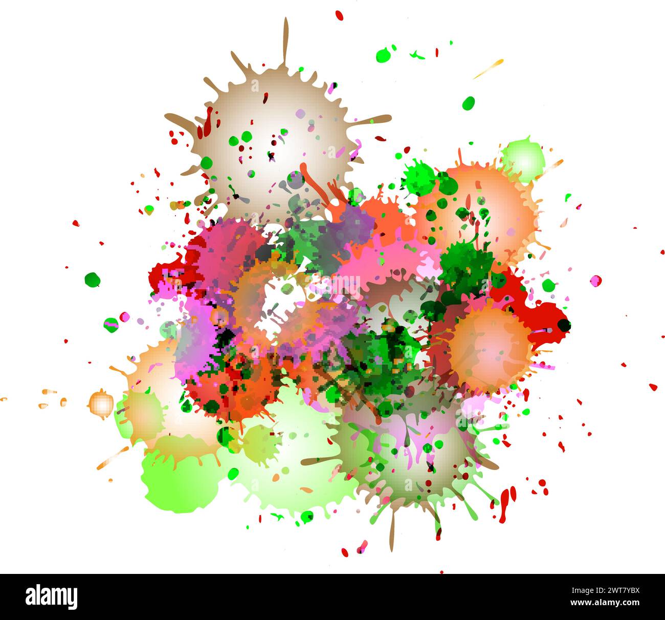 Color paint drop stain. Ink splatter artistic background Stock Vector