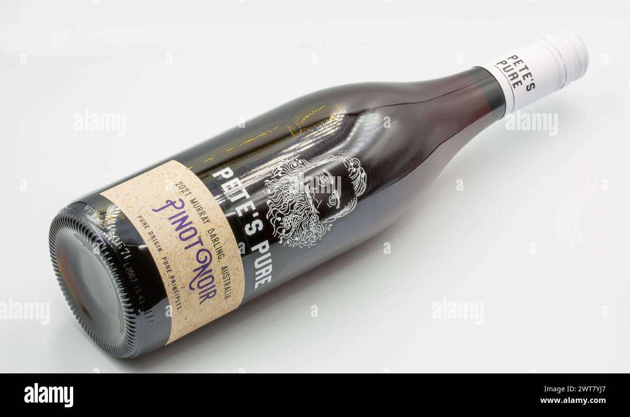 Kyiv, Ukraine - September 03, 2022: Studio shoot Petes Pure Pinot Noir ...