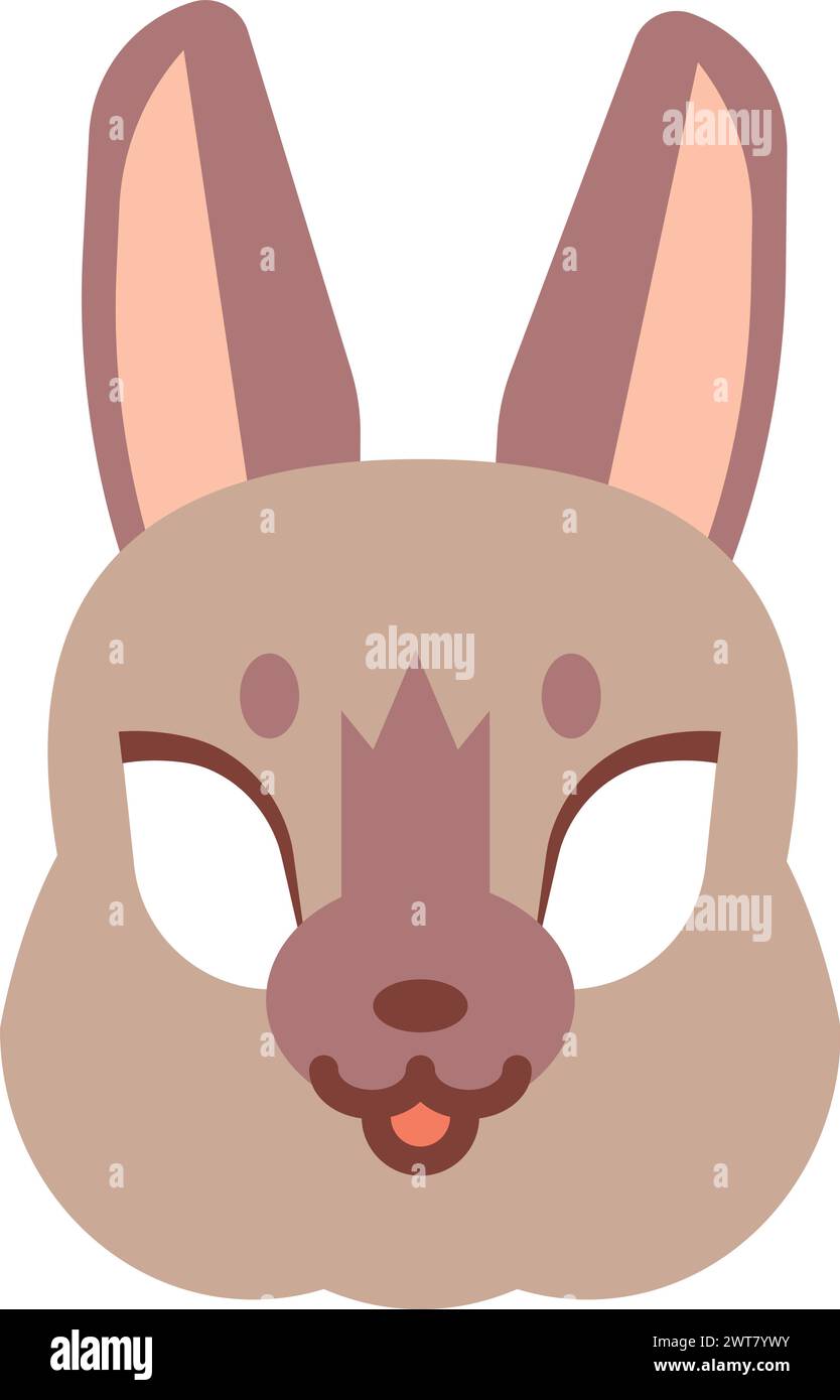 Funny rabbit mask. Animal kid party face Stock Vector
