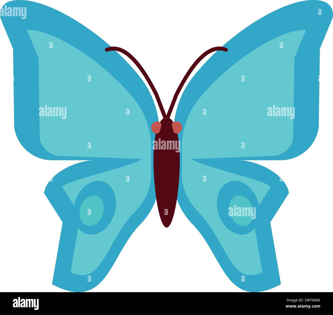 Blue butterfly icon. Color winged insect symbol Stock Vector Image ...