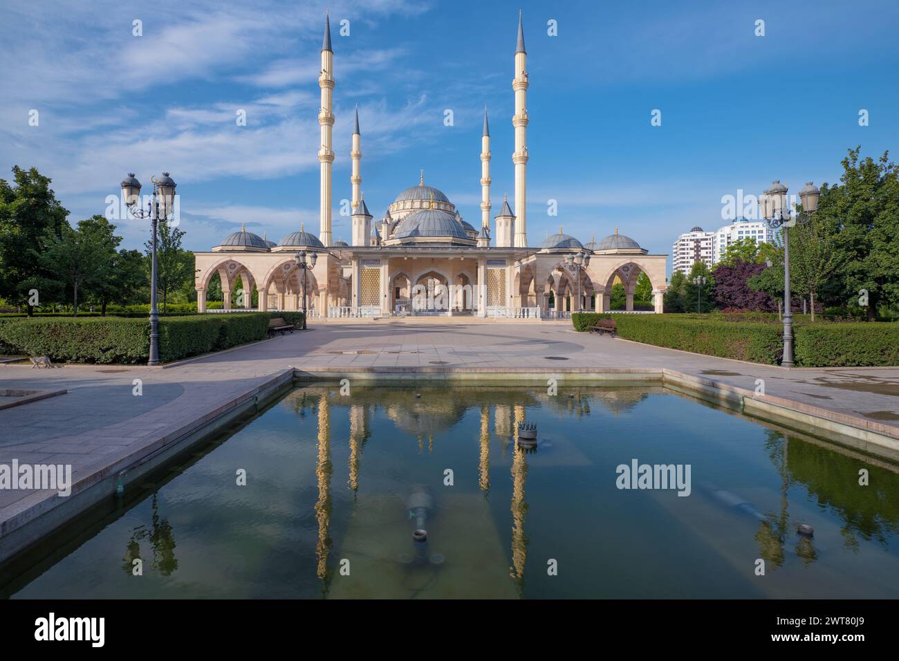 GROZNY, RUSSIA - JUNE 14, 2023: View of the Heart of Chechnya mosque on a sunny June morning Stock Photo