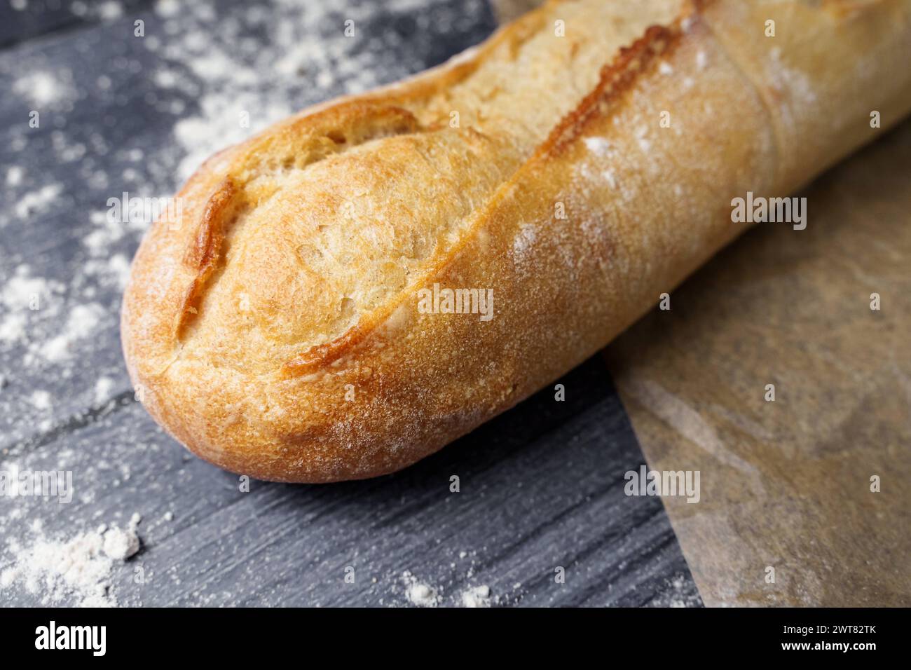 Augsburg, Bavaria, Germany March 16, 2024 freshly baked baguette bread made from wheat flour
