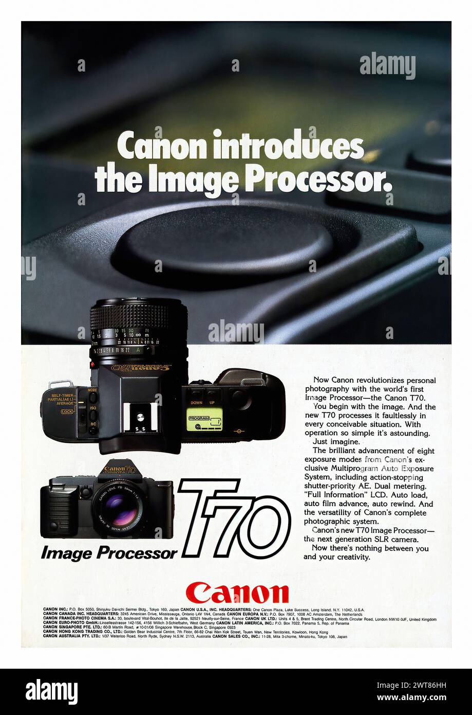 Canon Image Processor T70 (1985)  - Vintage american magazine press advertising Stock Photo
