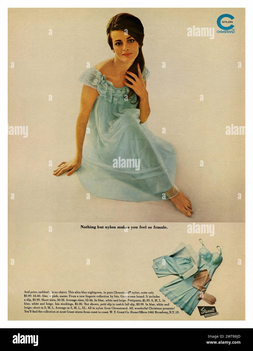 Chemstrand Nylon (1963)  001 - Vintage american magazine press advertising Stock Photo