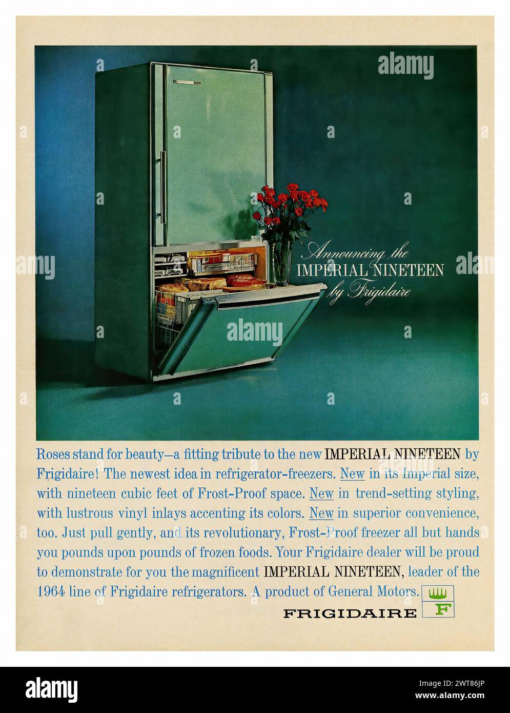 Frigidaire (1963)  - Vintage american magazine press advertising Stock Photo