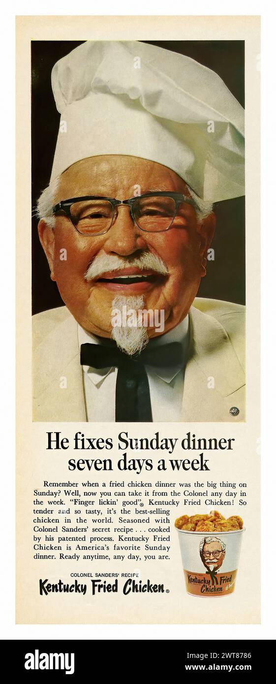 Kentucky Fried Chicken (1967)  - Vintage american magazine press advertising Stock Photo