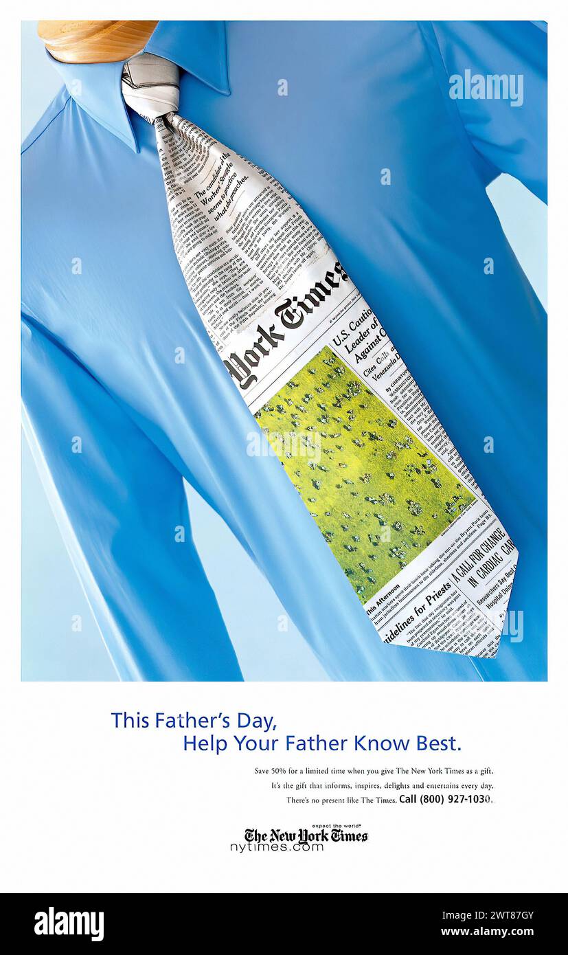 NYT Father's Day Advertisement - Vintage american magazine press advertising Stock Photo