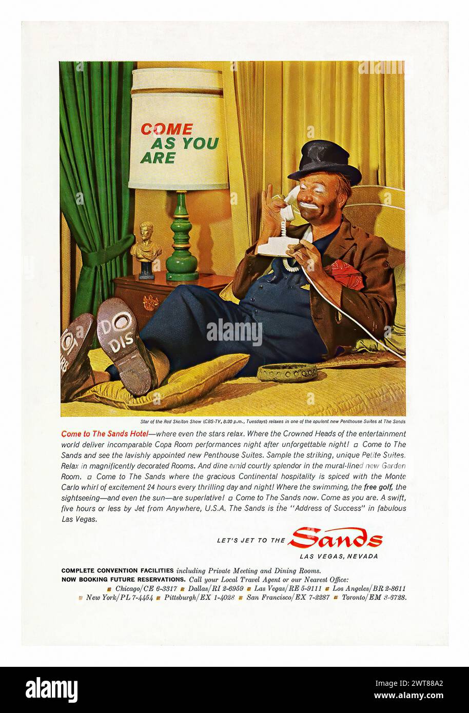 The Sands Hotel, Las Vegas  - Vintage american magazine press advertising Stock Photo
