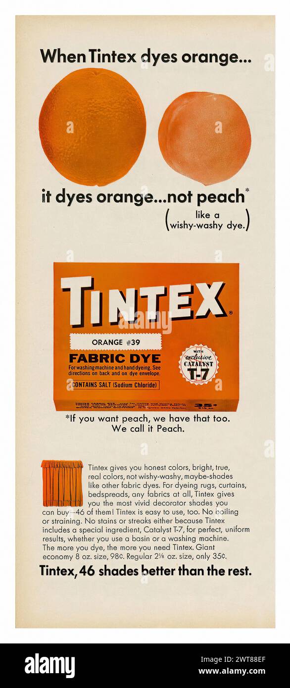 Tintex Fabric Dye (1965) Vintage american magazine press advertising