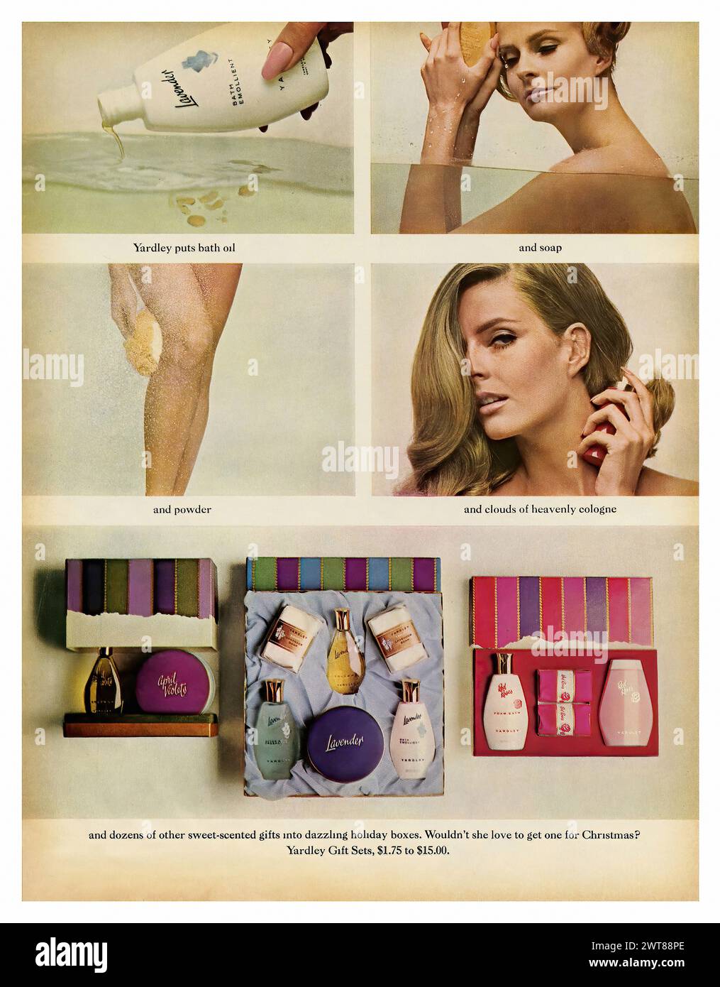 Yardley Gift Sets Vintage american magazine press advertising Stock