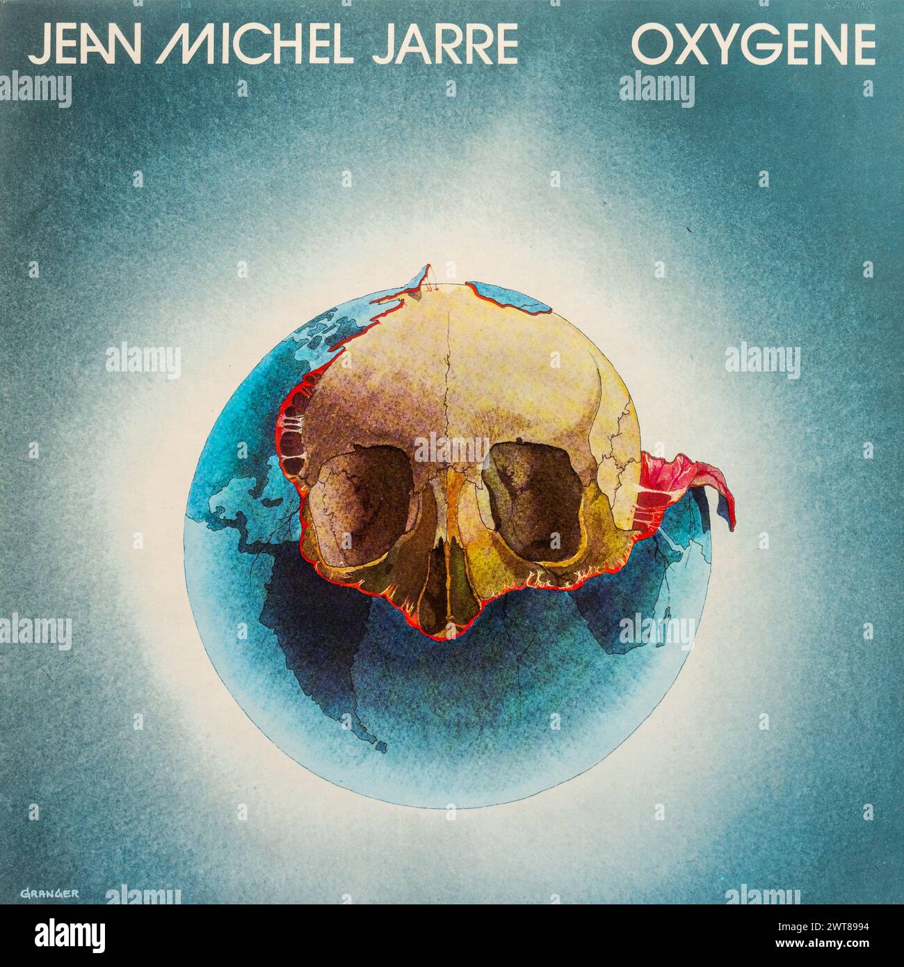 Oxygene by Jean-Michel Jarre, a French electronic musician, vinyl LP record album cover Stock Photo