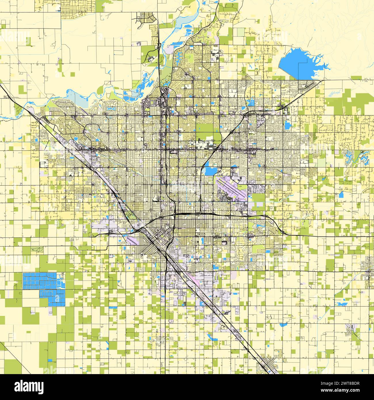 City map of Fresno, California, USA Stock Vector Image & Art - Alamy