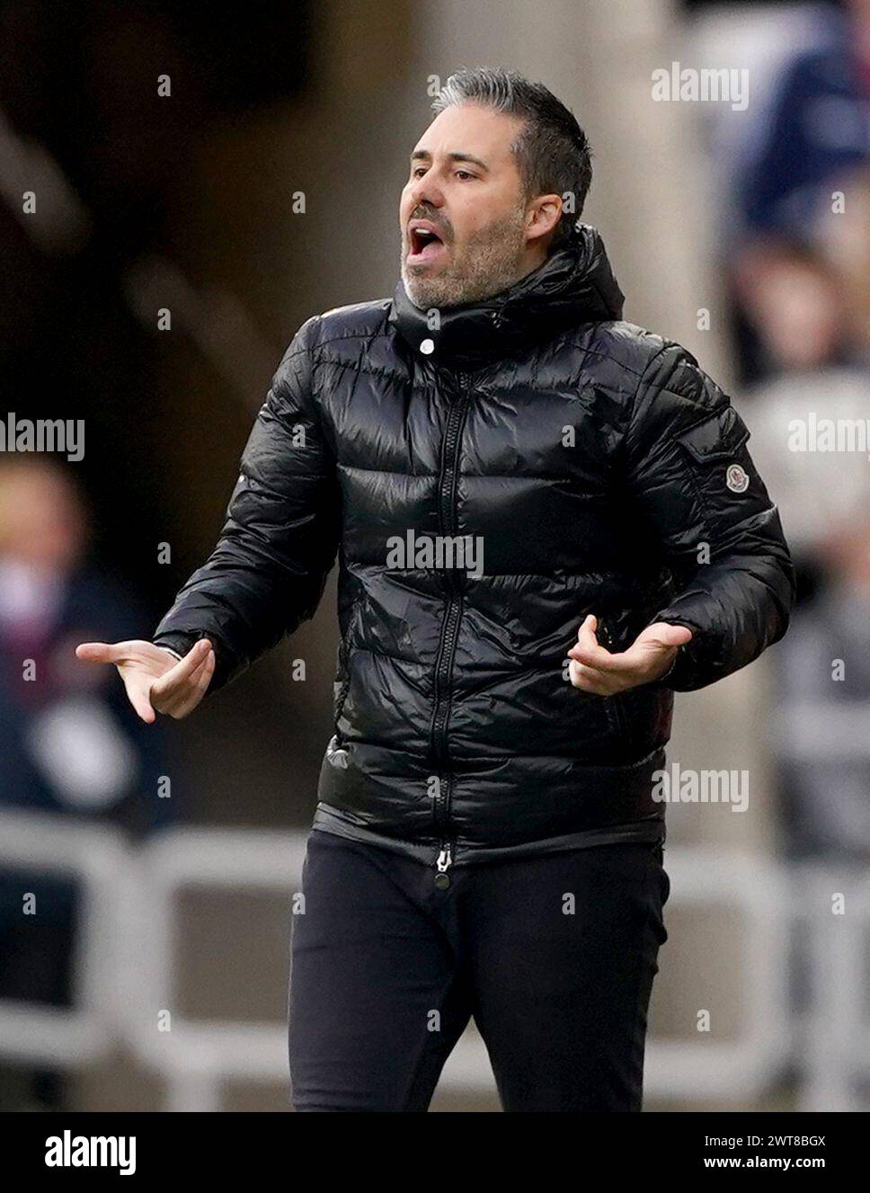 Queens Park Rangers manager Marti Cifuentes during the Sky Bet Championship match at the Stadium of Light, Sunderland. Picture date: Saturday March 16, 2024. Stock Photo